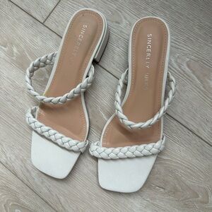 Sincerly Jules White Braided Women's Sandals